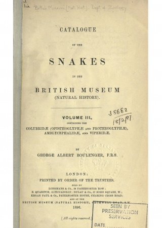 Catalogue of the snakes in the British Museum