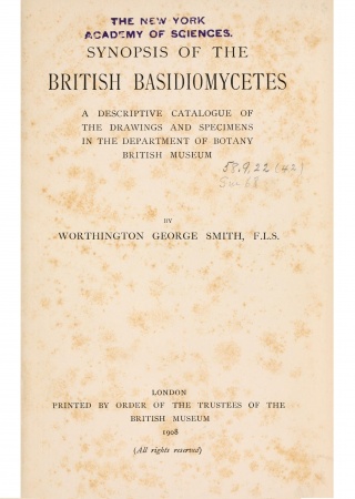 Synopsis of the British Basidiomycetes